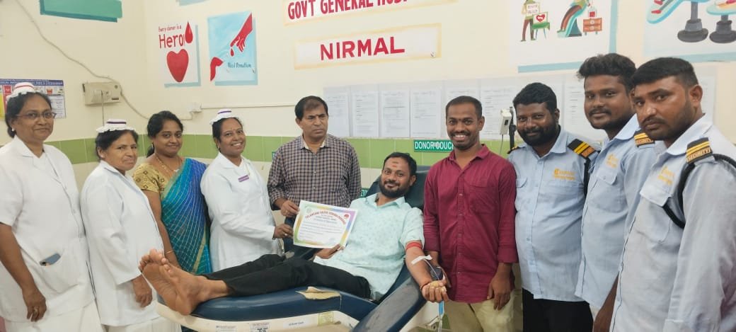 Father Donating Blood for Son's Birthday