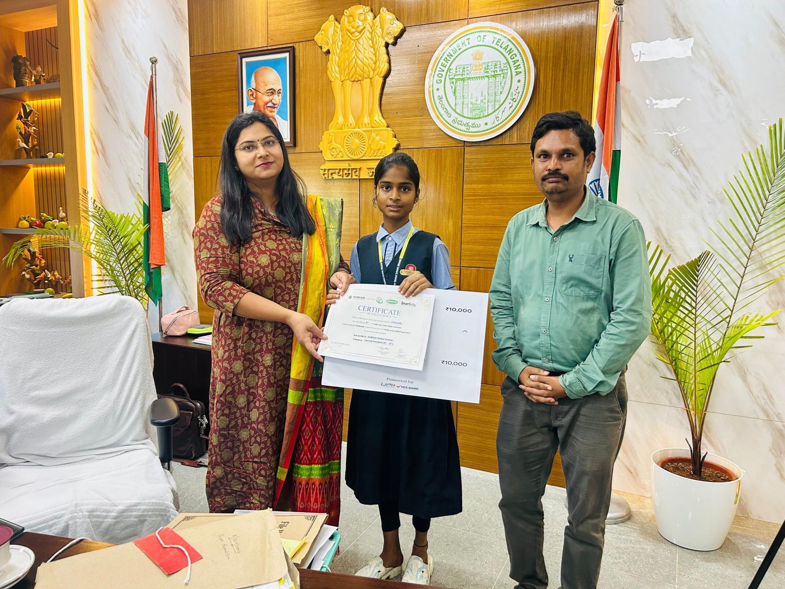 వేదం గ్లోబల్ స్కూల్ విద్యార్థిని ప్రశస్తిని రెడ్డి జాతీయ స్థాయి విజయం