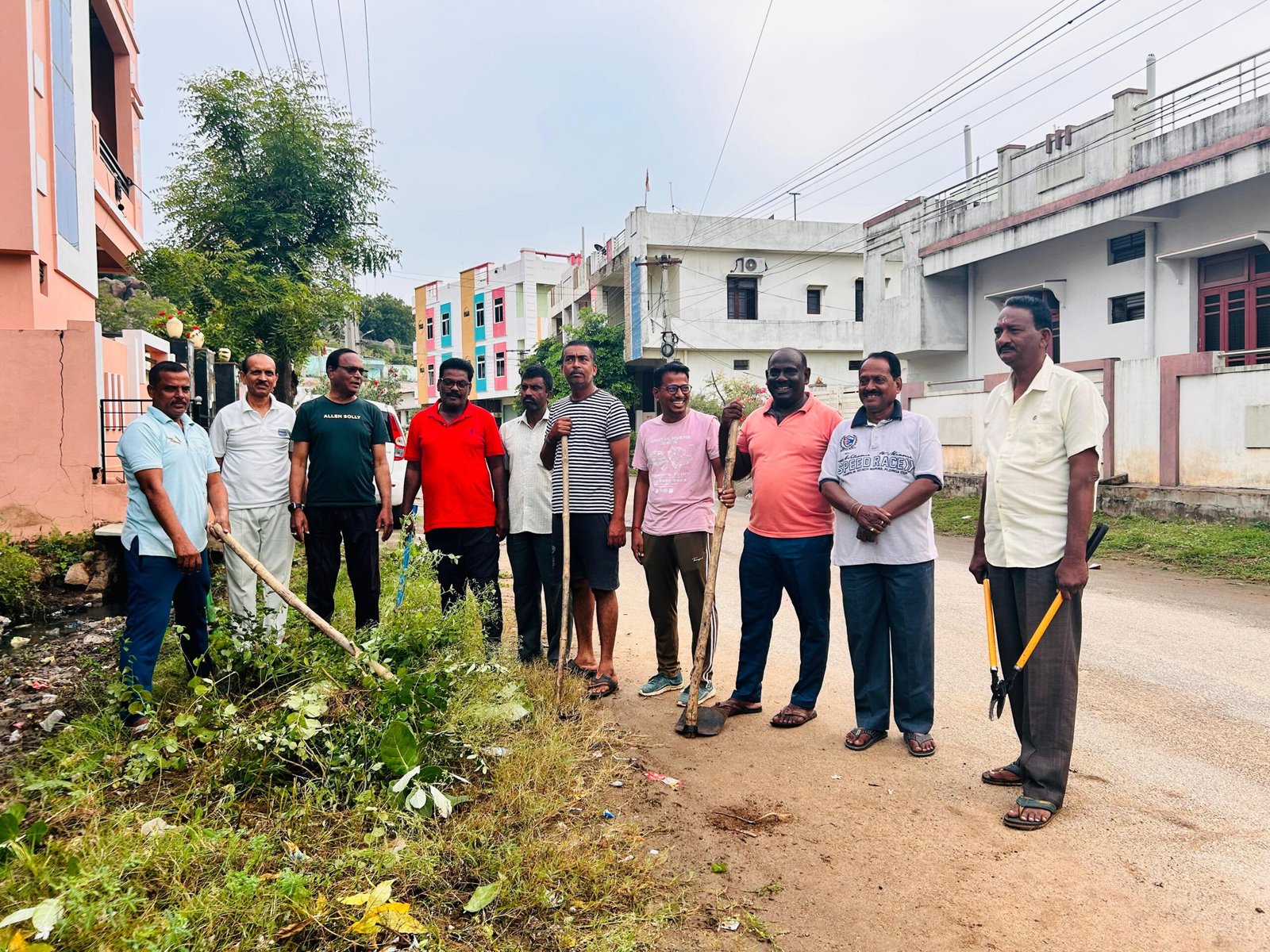 Community members participating in Swachh Colony Program