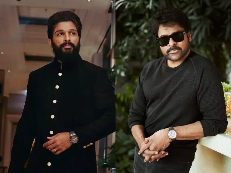 చిరంజీవి మరియు అల్లు అర్జున్ కలిసి లంచ్ చేసేటప్పుడు.
