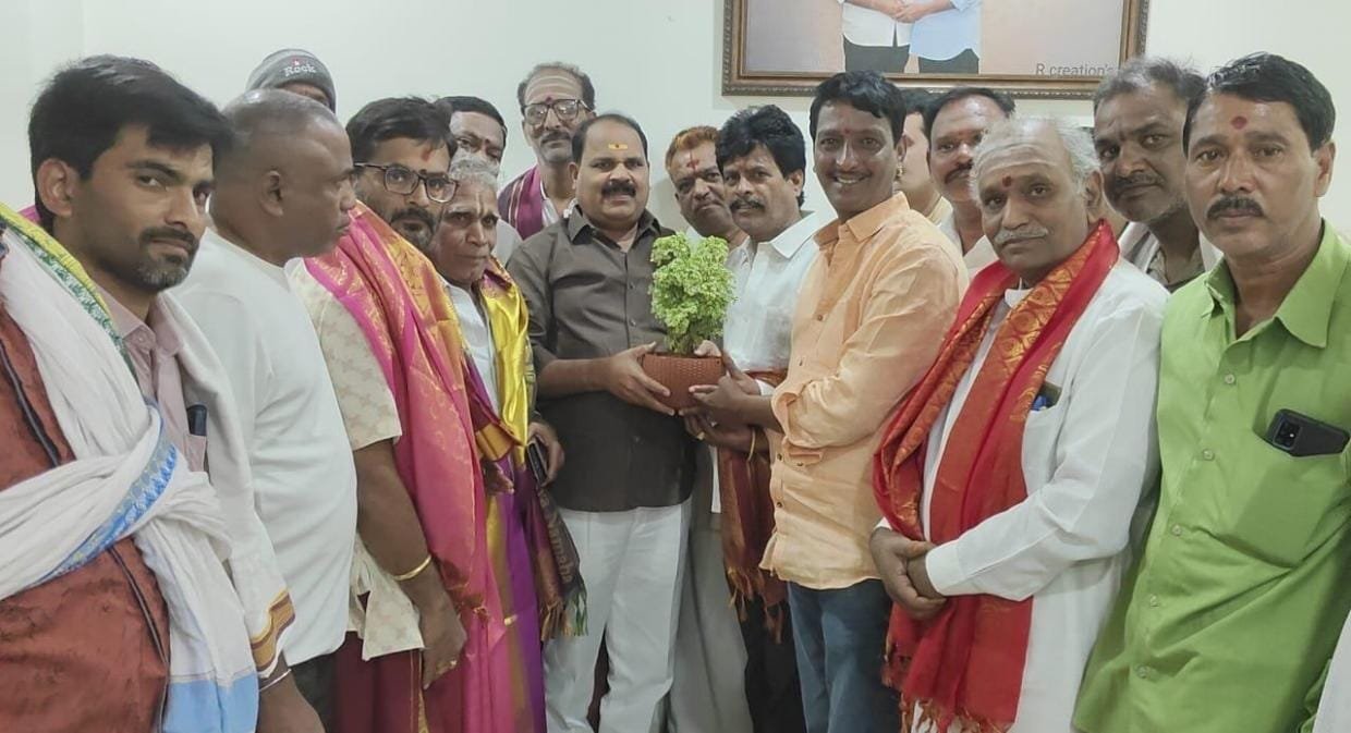 Shaadnagar Brahmin Welfare President Honored by MLA Veerlapalli Shankar