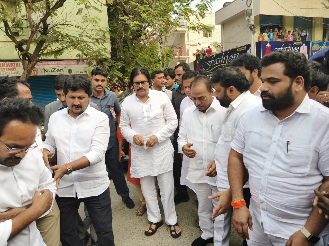 Pawan Kalyan visiting stampede site in Padmavathi Park